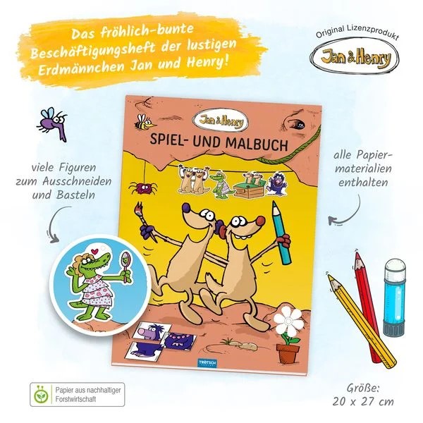jan henry spiel malbuch viele figuren zum ausschneiden