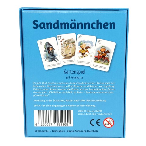 eins sechs null vier fünf Sandmann Kartenspiel Rueckseite Spika