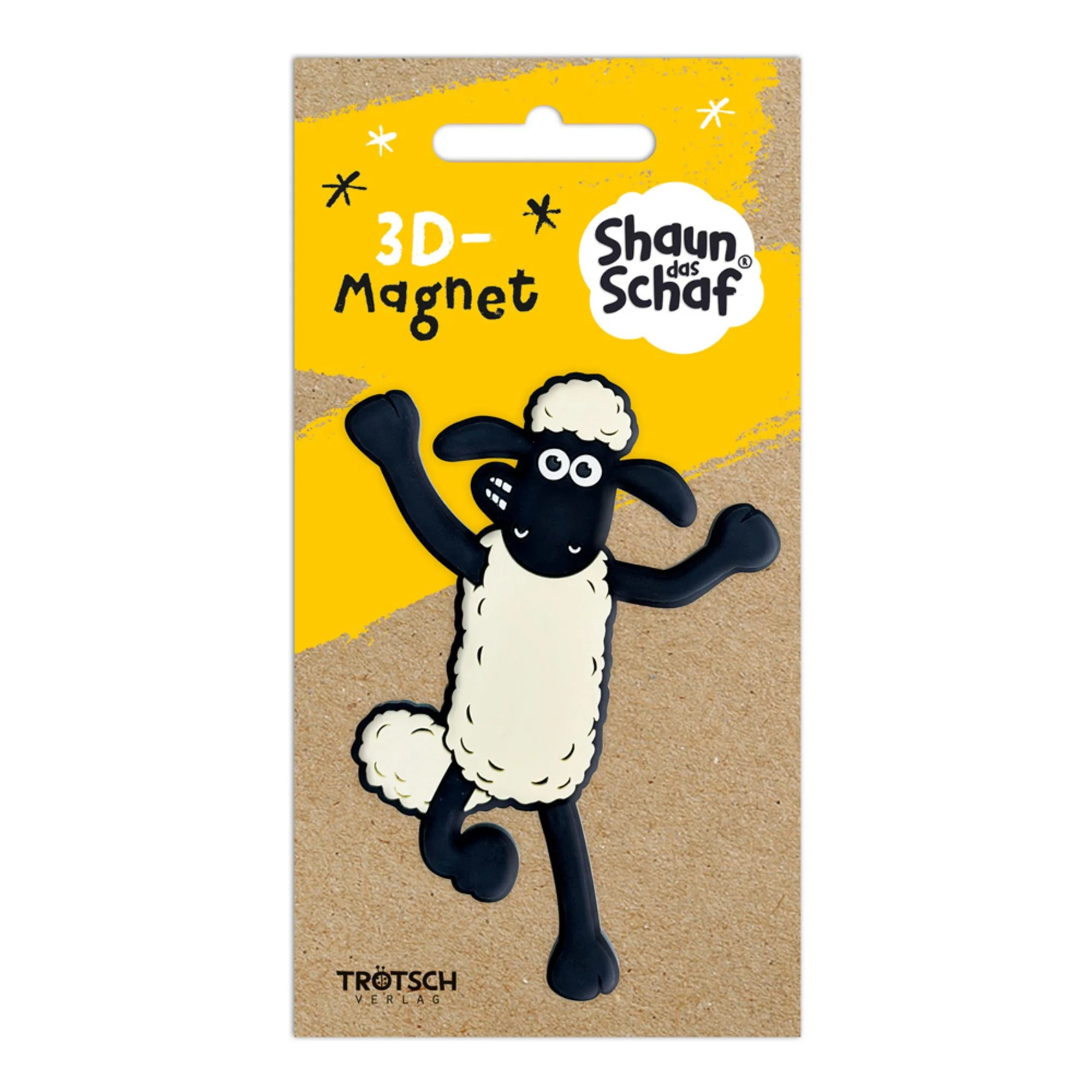 Shaun das Schaf - 3D-Magnet stehend - Mit Verpackung Vorderseite