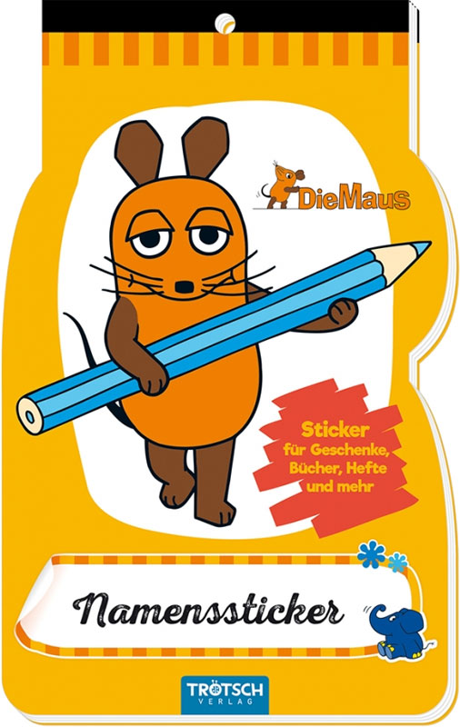 Die Maus - Namenssticker drei null null drei neun die maus stickerblock namenssticker