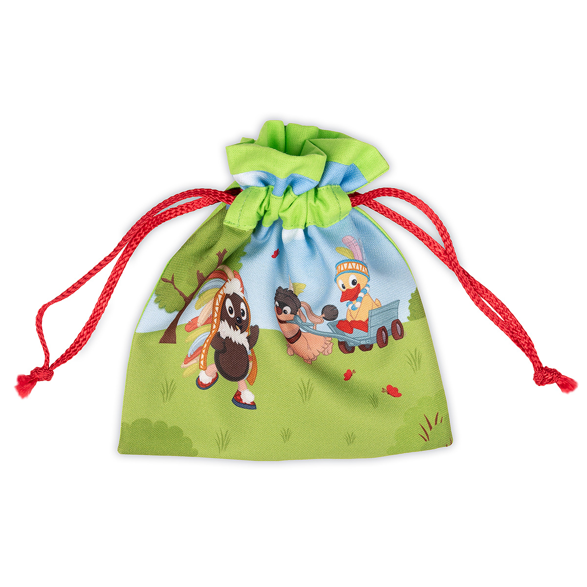 Geschenkbeutel-pittiplatsch-schnatterinchen-moppi-upcycling-nachhaltig-geschlossen Pittiplatsch & Freunde kleiner Geschenkebeutel (Masken Upcycling)