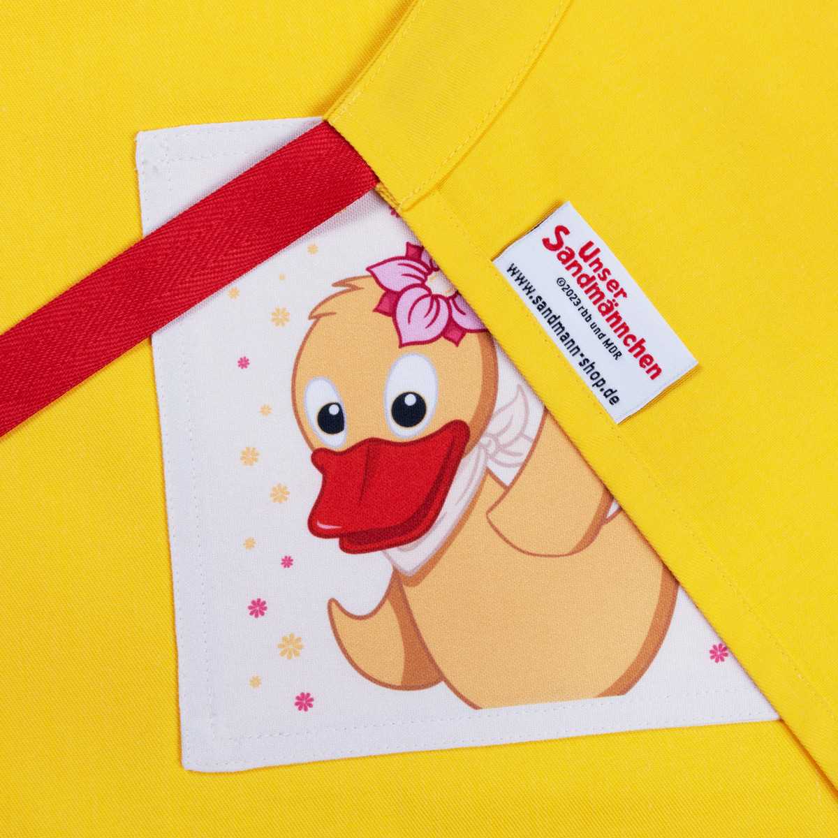 schnatterinchen kinder kochschuerze mit tasche upcycling nachhaltig detail schnur