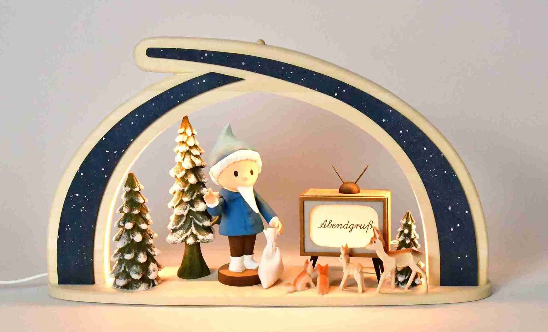 Unser Sandmännchen - Schwibbogen - Sandmann mit Fernseher - beleuchtet