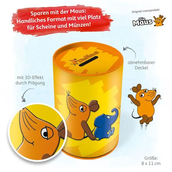 drei null zwei eins vier die maus spardose maus und elefant mit infos