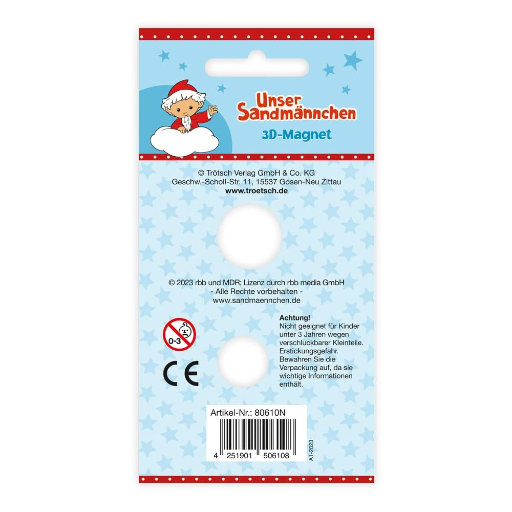 sandmaennchen 3D magnet raumfahrer rueckseite