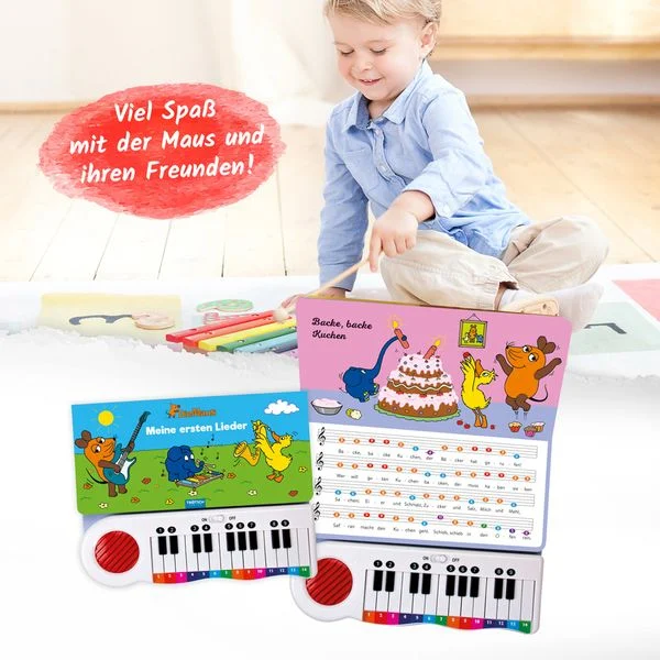 drei null null acht neun die maus klavierbuch meine ersten lieder soundbuch liederbuch Innenansicht foto mit kind