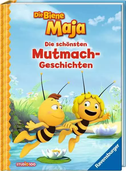 Die Biene Maja - Die schönsten Mutmach-Geschichten (Buch) 3D Buchcover Die Biene Maja Die schönsten Mutmachgeschichten mit Maja und Freunden auf der Klatschmohnwiese