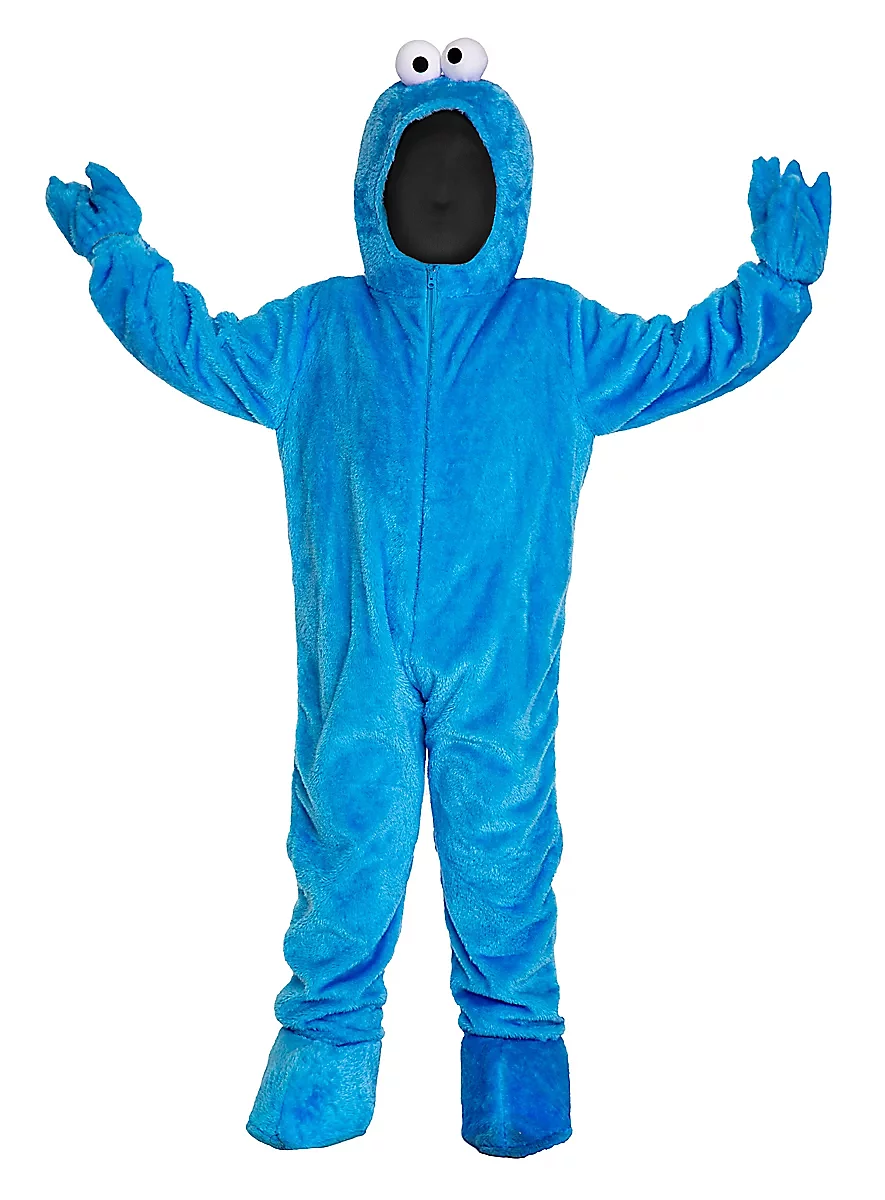 Sesamstraße - Krümelmonster - Kostüm für Kinder - Frontansicht mit schwarzem Gesicht