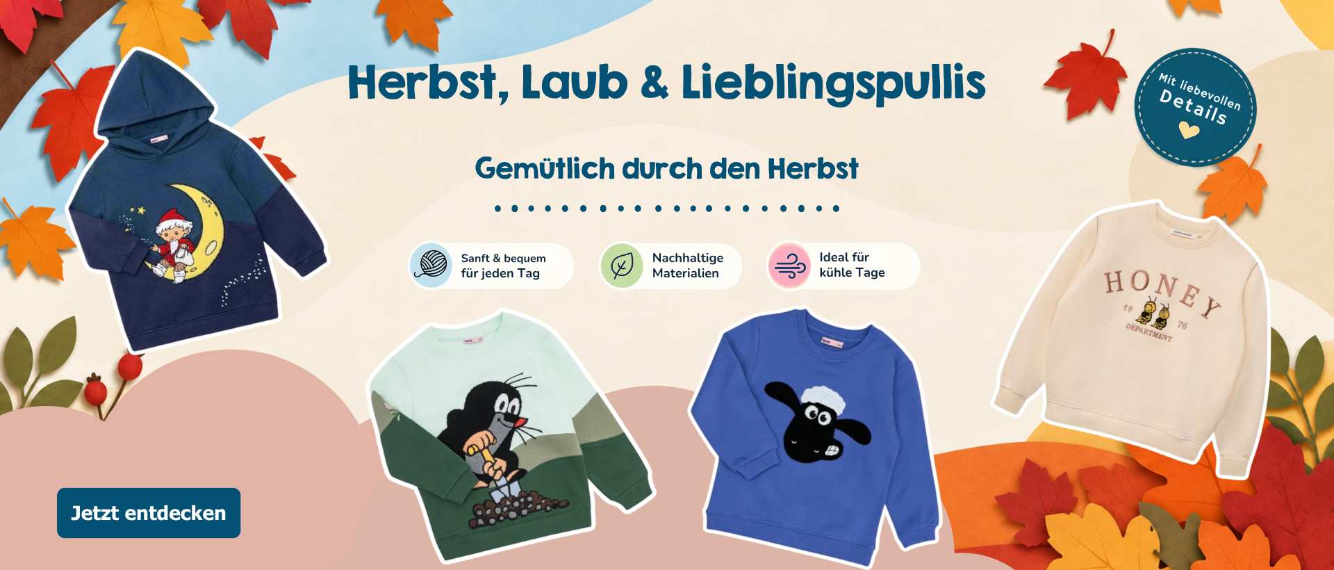 Kinderkleidung für den Herbst im Sandmann Shop