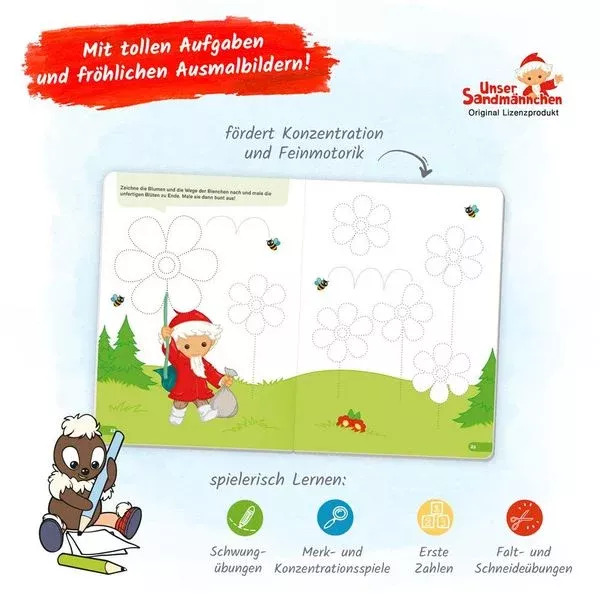 sandmaennchen mein kindergartenuebungsbuch beschaeftigungsbuch ab drei jahren mit ausmalbildern