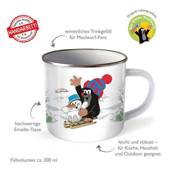 der-kleine-maulwurf-wintertasse-emailletasse Der kleine Maulwurf Emailletasse Wintertasse