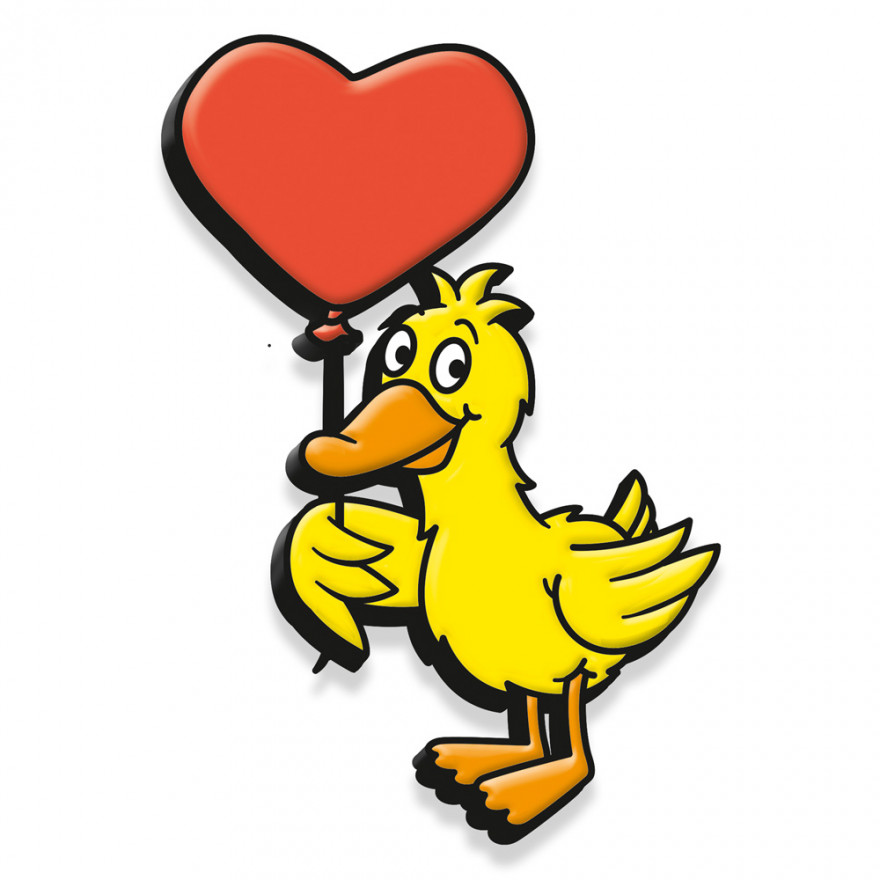 Die Ente - 3D Magnet - Herz Die Ente - 3D Magnet - Herz