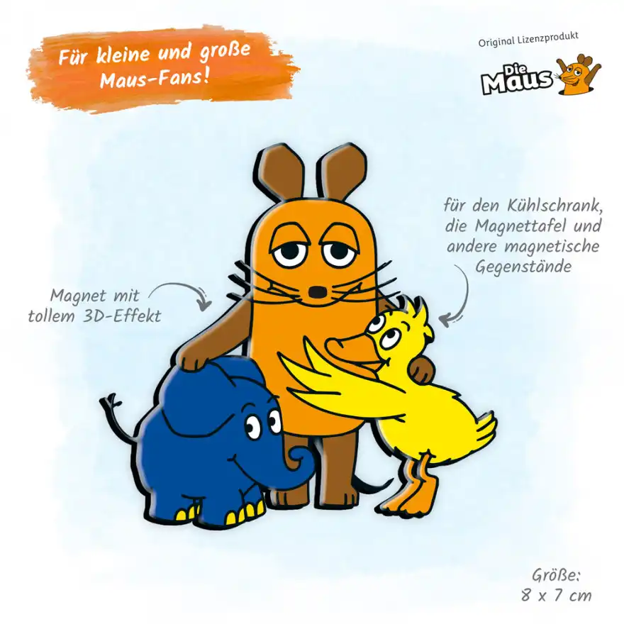 drei null zwei drei fünf die maus 3D magnet maus und freunde mit infos
