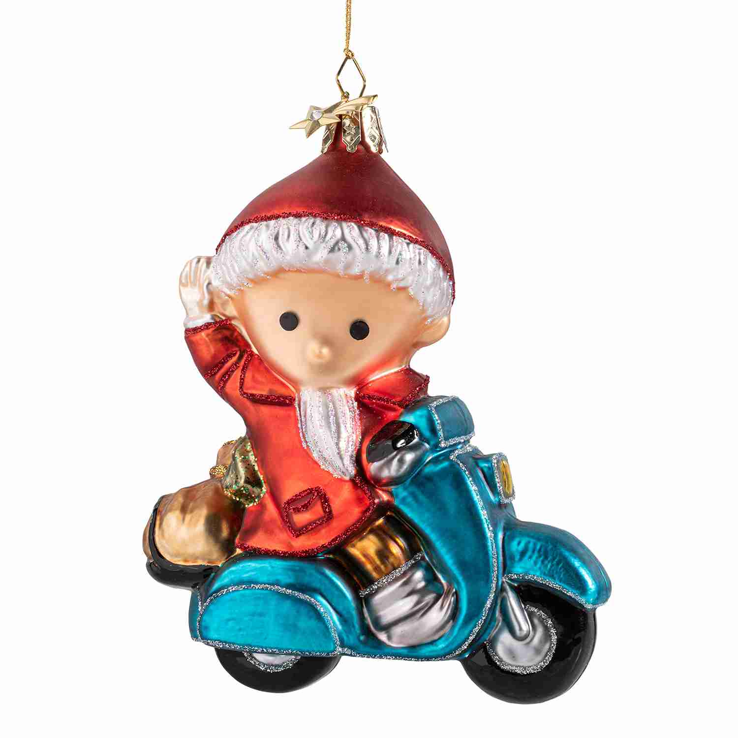 Baumschmuck Käthe Wohlfahrt Sandmann Roller Baumschmuck, Glasbaumschmuck von Käthe Wohlfahrt, Unser Sandmännchen auf dem Roller