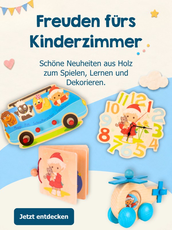 Kinderzimmerdekoration & Spielzeug aus Holz im Sandmann Shop