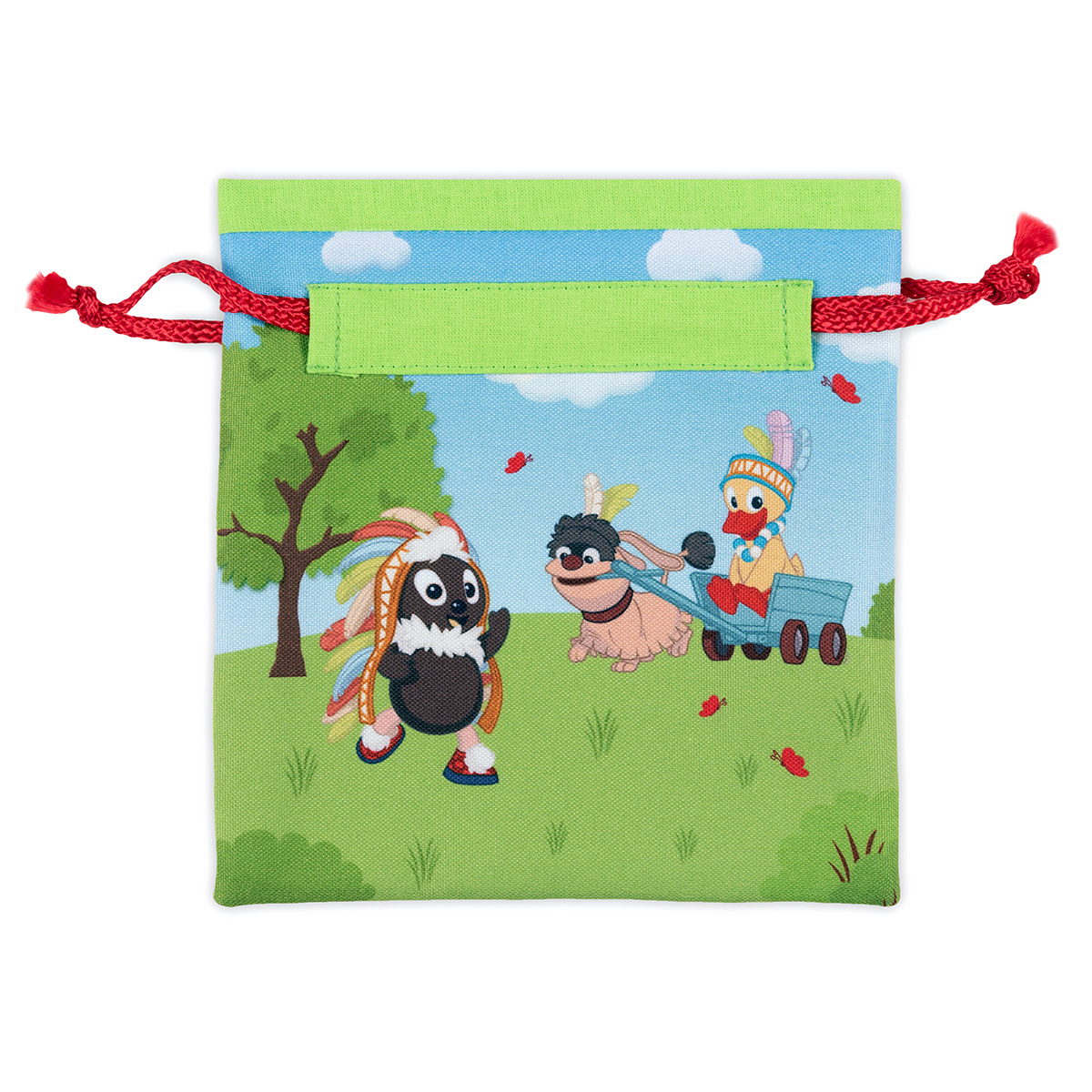 Geschenkbeutel-pittiplatsch-schnatterinchen-moppi-upcycling-nachhaltig Pittiplatsch & Freunde kleiner Geschenkebeutel (Masken Upcycling)