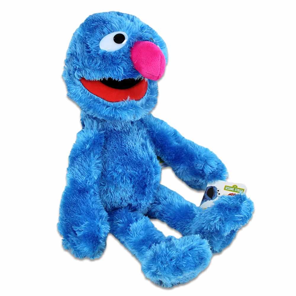 Sesamstraße - Kuscheltier Grobi (42 cm) Grobi Plüschtier aus der Sesamstraße sitzend in Seitenansicht, 42 cm groß mit blauem Fell und großer Nase