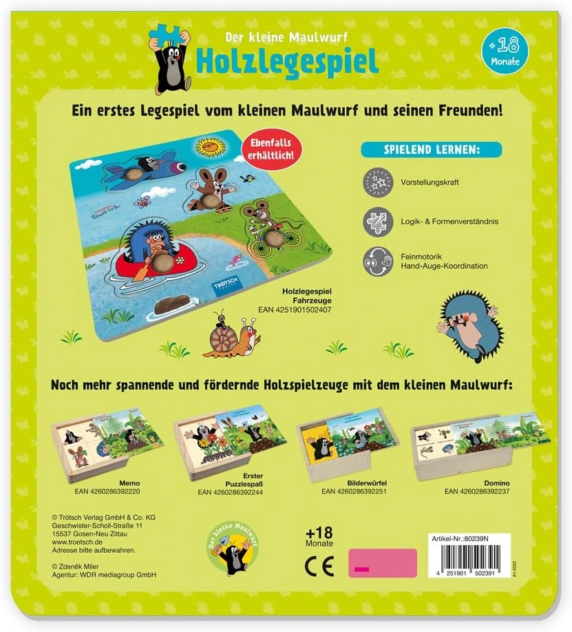 der kleine maulwurf holzlegespiel musikanten trainiert rueckseite