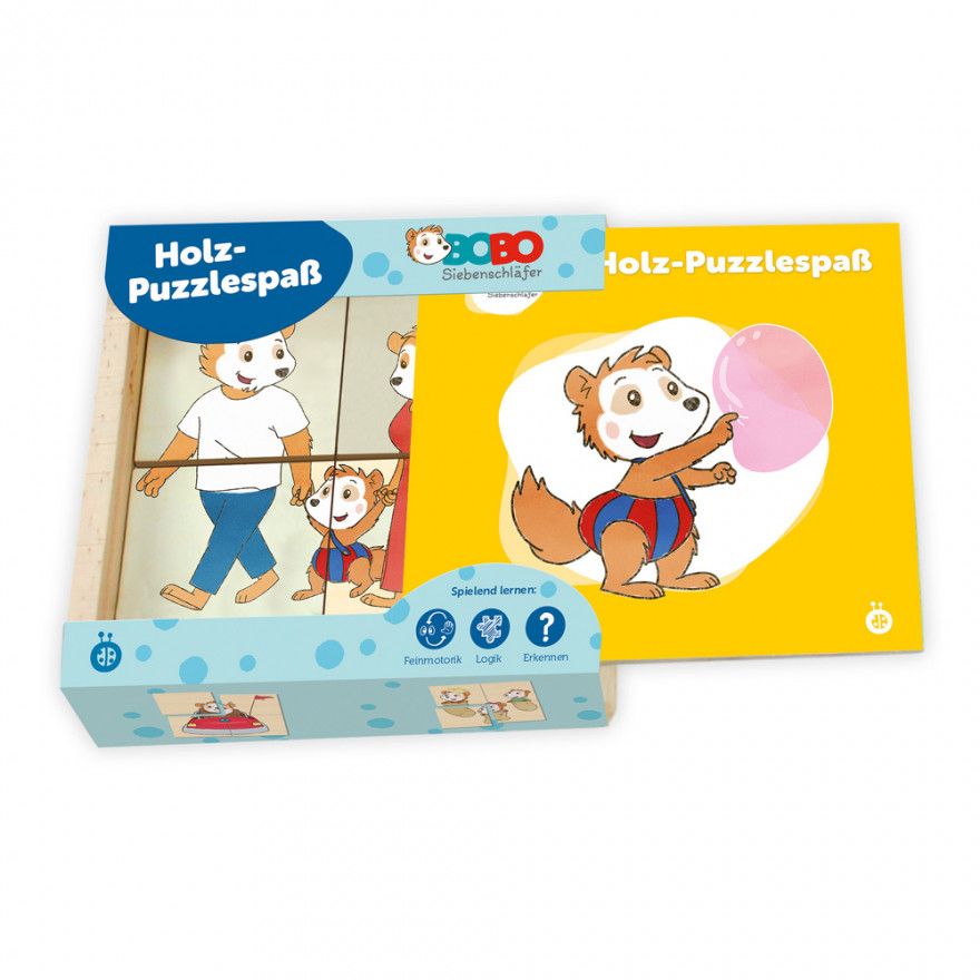 Bobo Siebenschläfer - Erster Puzzlespaß aus Holz Bobo Siebenschläfer, Erster Puzzlespaß aus Holz, Holzpuzzle, geöffneter Schuber