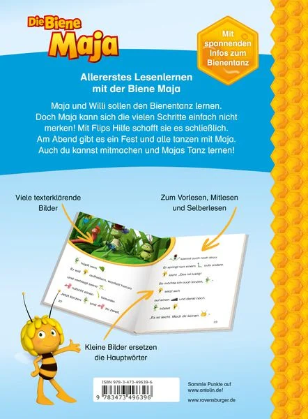 Die Biene Maja Rückseite, Der Bienentanz, Zum Lesenlernen