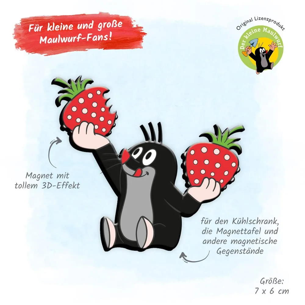 der kleine maulwurf 3D magnet erdbeere fuer kuehlschrank